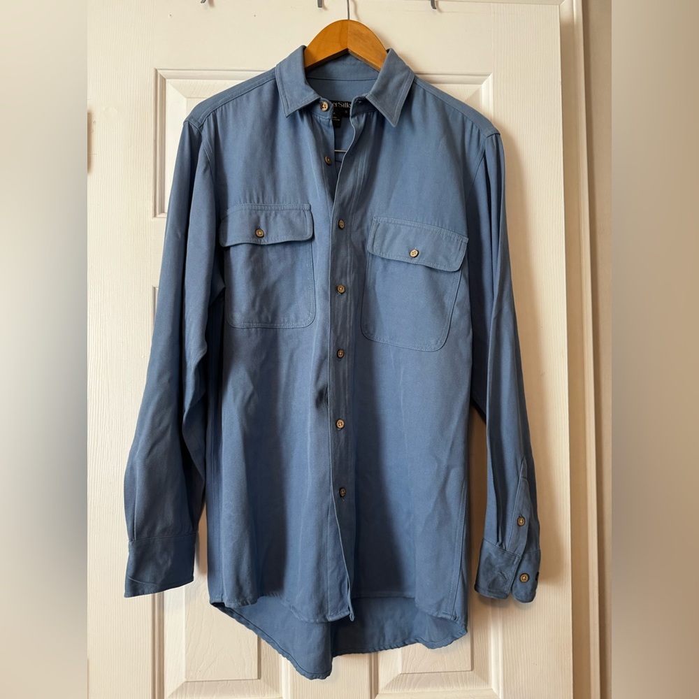 WinterSilks 100% Silk Men's Button Down Small 0559
